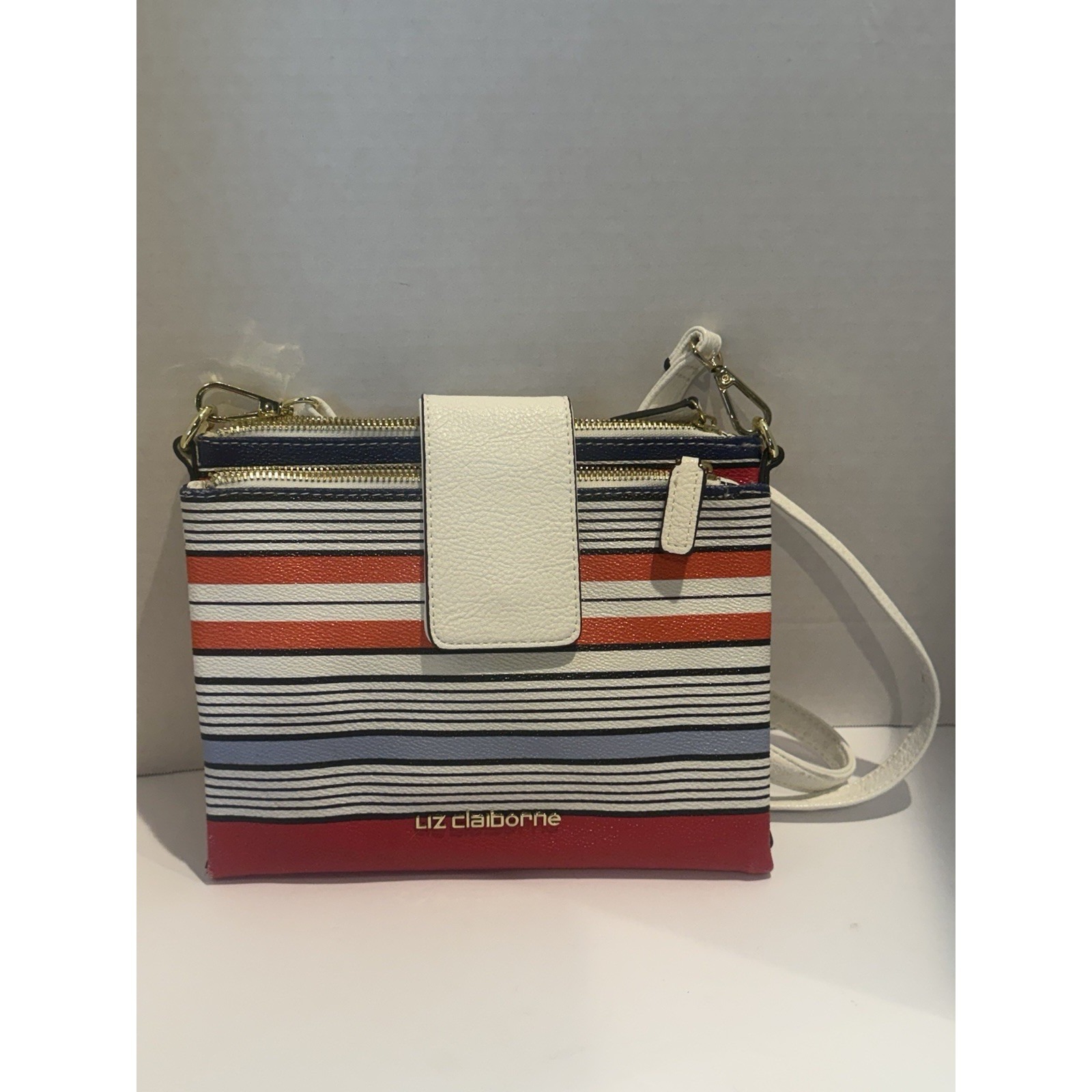 Liz Claiborne Women's Stripped Crossbody Bag.